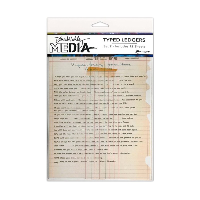 Ranger • Dina Wakley Media Typed Ledgers Set 2 12sheets