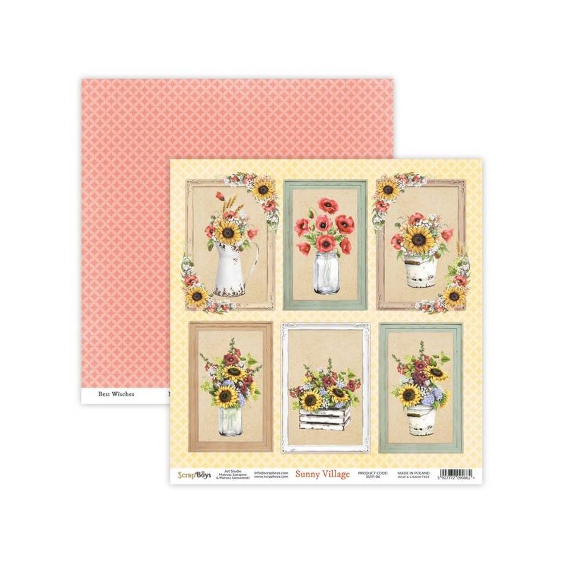 ScrapBoys Sunny Village paper cut out elements DZ  190gr 30,5 x 30,5cm SUVI-06