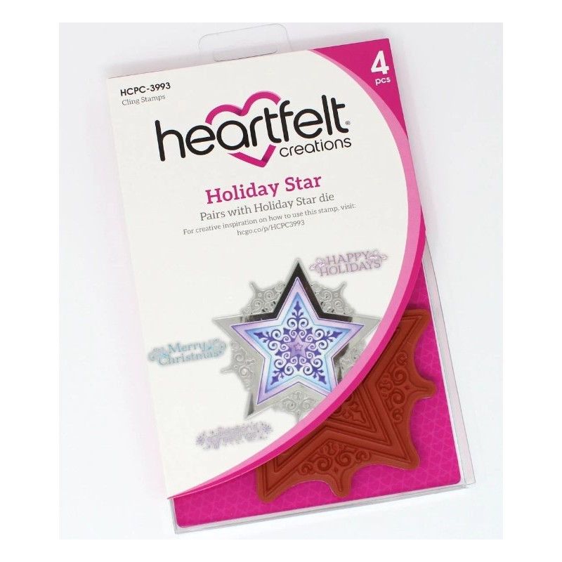 Heartfelt Holiday Star Cling Stamp Set + Dies HCPC-3993  HCD1-7411