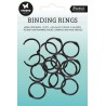 Studio Light Binding click rings 12 st Svart Essentials nr.01  2x25x25mm Ringar