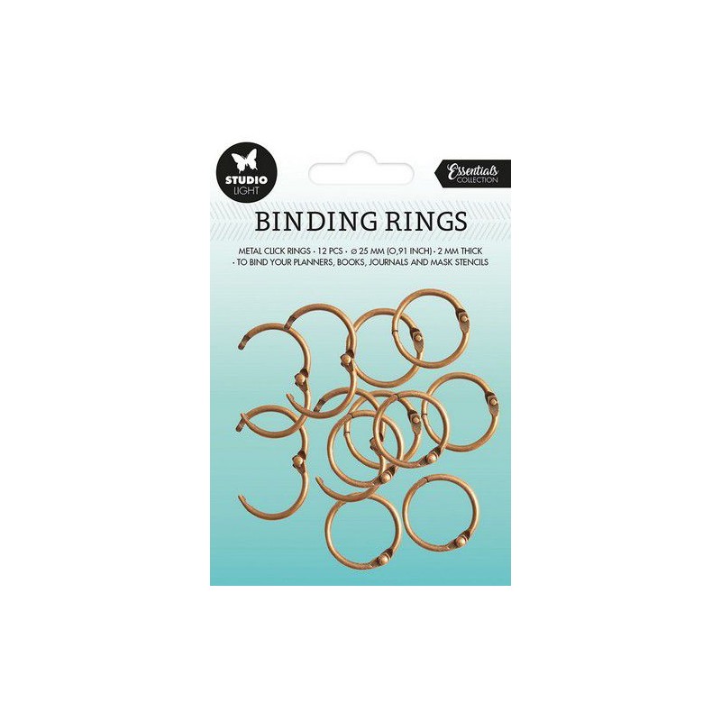 Studio Light Binding click rings 12st Guld Essentials nr.02  2x25x25mm Ringar