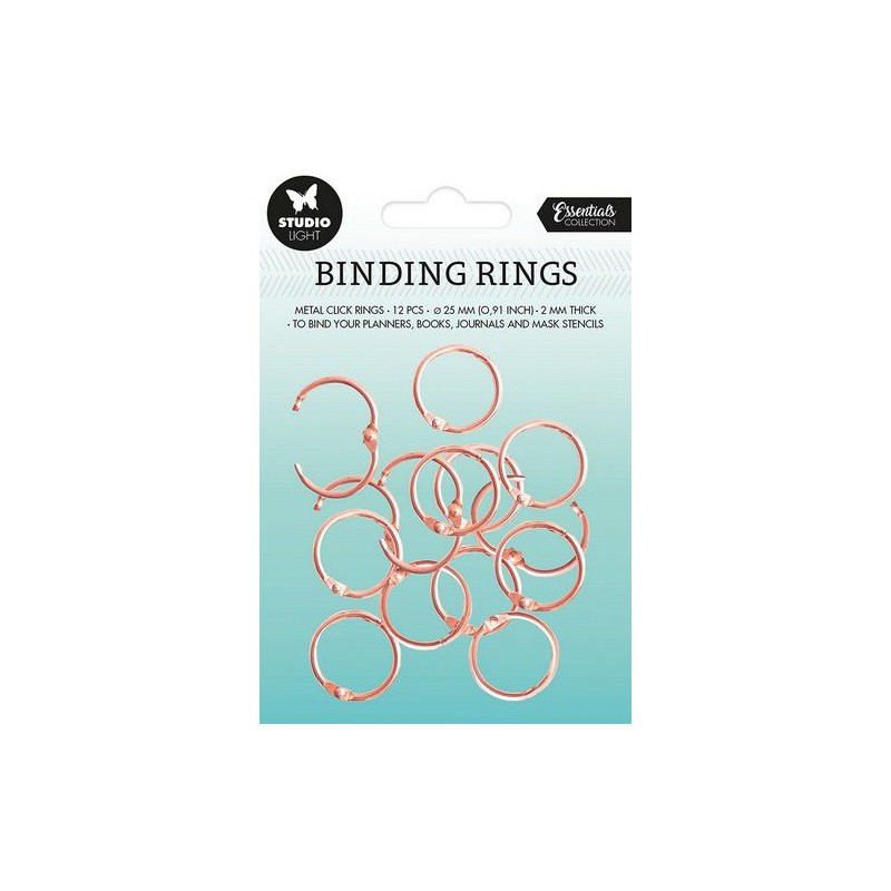 Studio Light Binding click rings 12 st silver Essentials nr.04  2x25x25mm Ringar