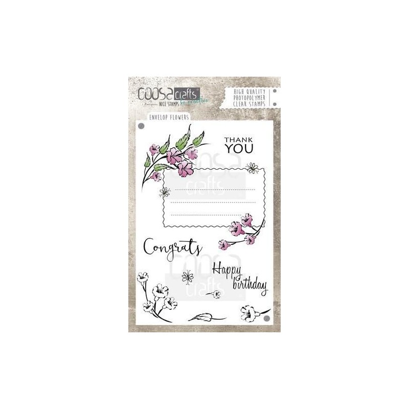 COOSA Crafts clearstamps A6 -Envelope Flowers A6 (Eng)
