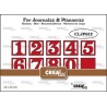 Crealies Journalzz & Pl Stans Numbers in squares CLJP612 22mm