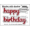 Crealies Wordzz with Shadow Happy Birthday (ENG) CLWZEN01 75x25mm