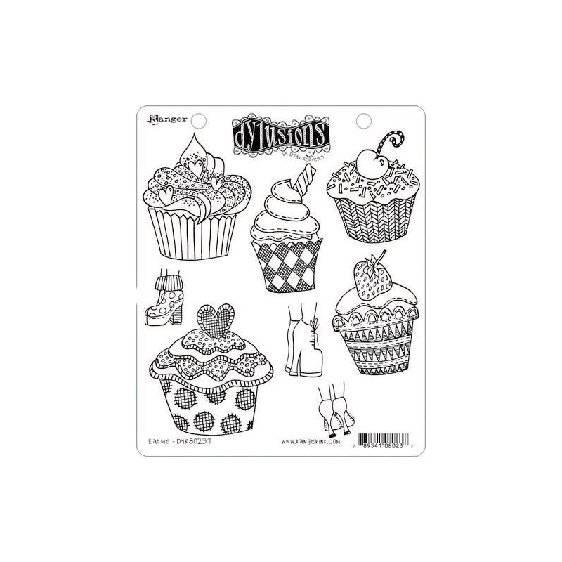 Ranger Dylusions Cling Stamp Set Eat me Dyan Reaveley