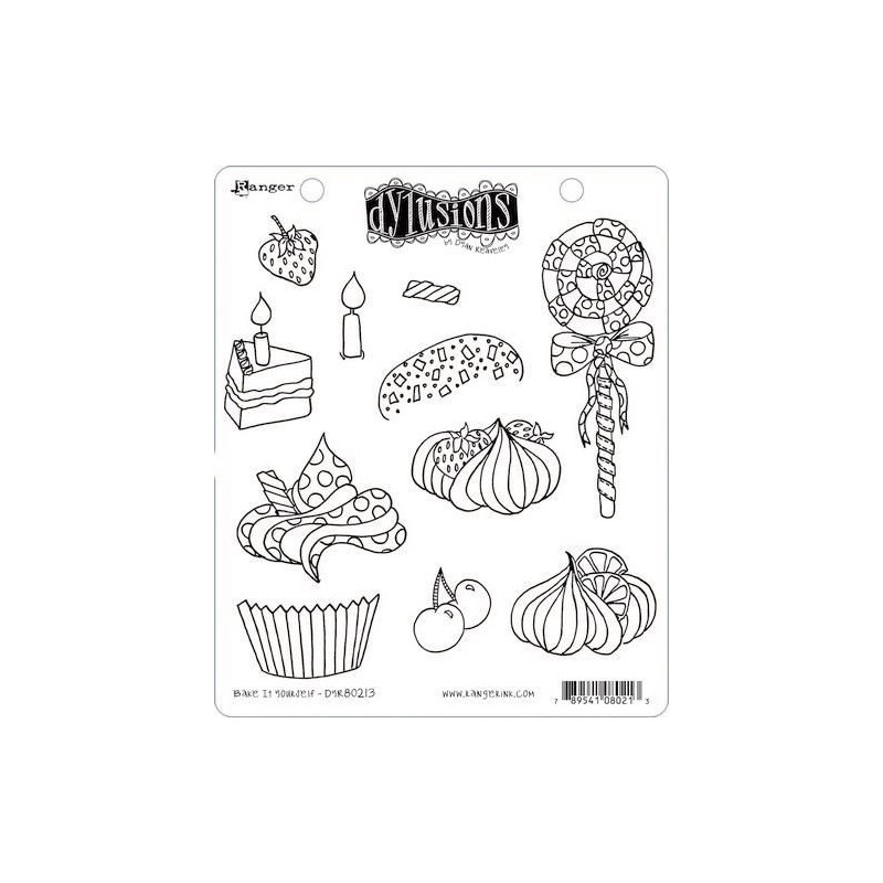 Ranger Dylusions Cling Stamp Set Bake It Yourself  Dyan Reaveley