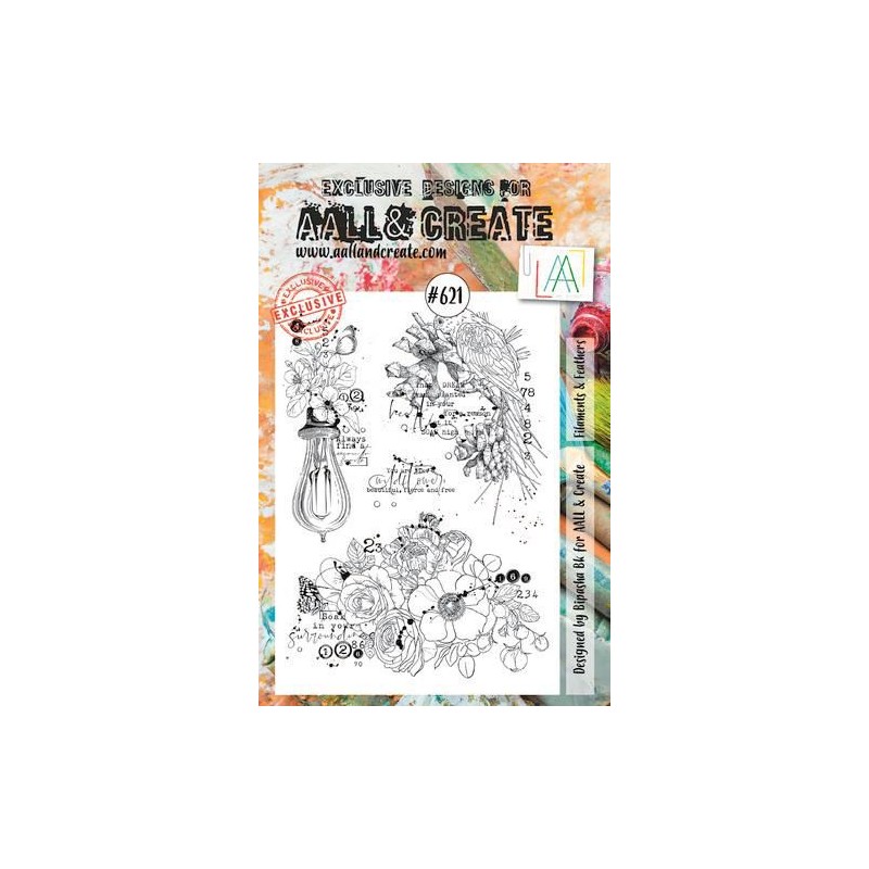 AALL & Create Stamp Filaments & Feathers  14,6x20cm Bipasha BK