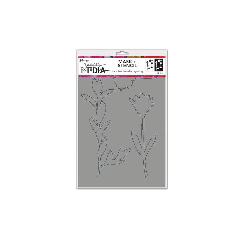 Ranger Dina Wakley A5 Mask Stencil Media Growing Mask MDS77671