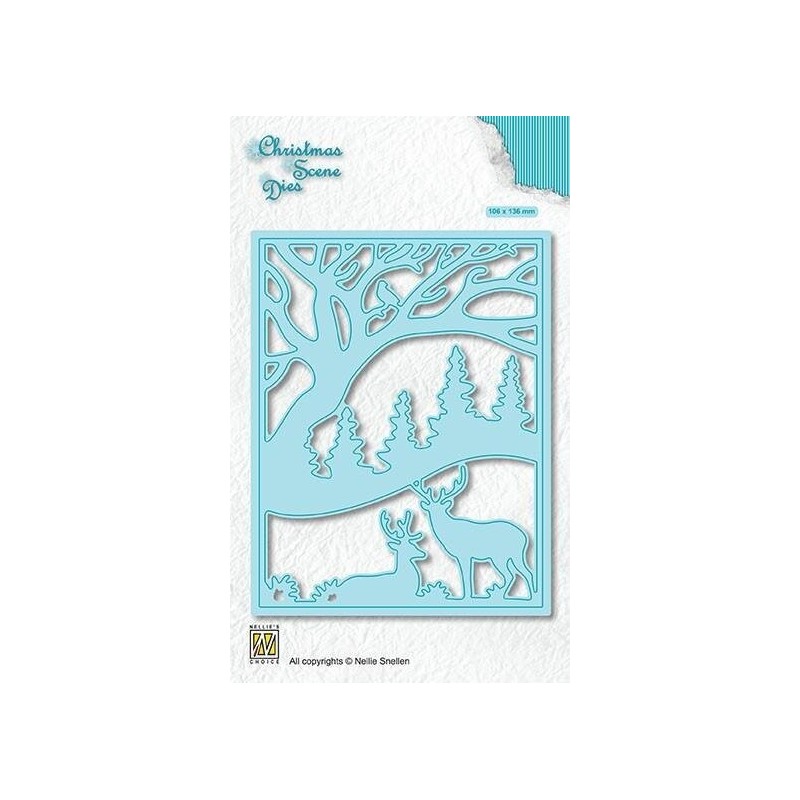 Nellie's Choice Christmas Scene Dies "Deer in forest" CRSD009