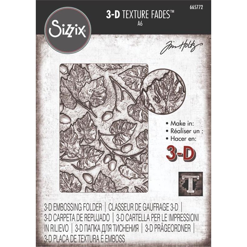 SIZZIX/TIM HOLTZ 3D EMBOSSINGFOLDER "Acorns" 665772