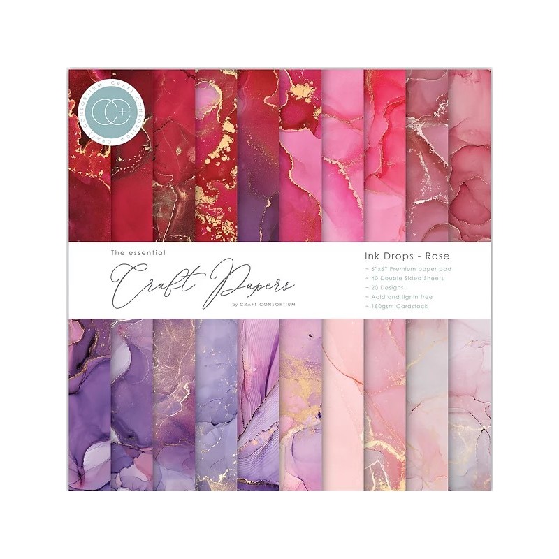 copy of Craft Consortium The Essential Craft Papers - Ink Drops - Rose