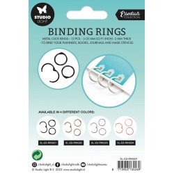 Studio Light Binding click rings 12 st crome Essentials nr.03  2x25x25mm Ringar