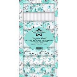 Paper Favourites Slim Card "Turqouise Floral" PFS059