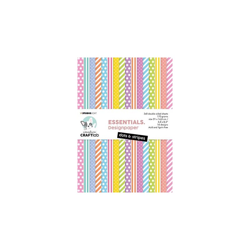 Studio Light • Paperpad Friendz nr.48 "Dots & Stripes" 210x148mm