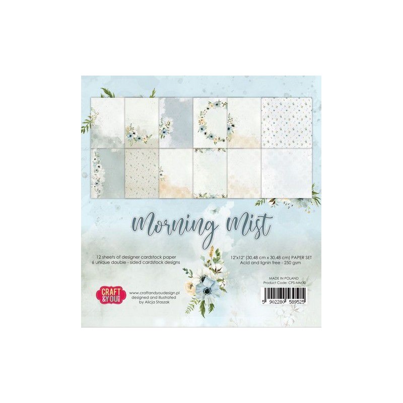 Craft&You Morning Mist Big Paper Set 12x12 12 sheet