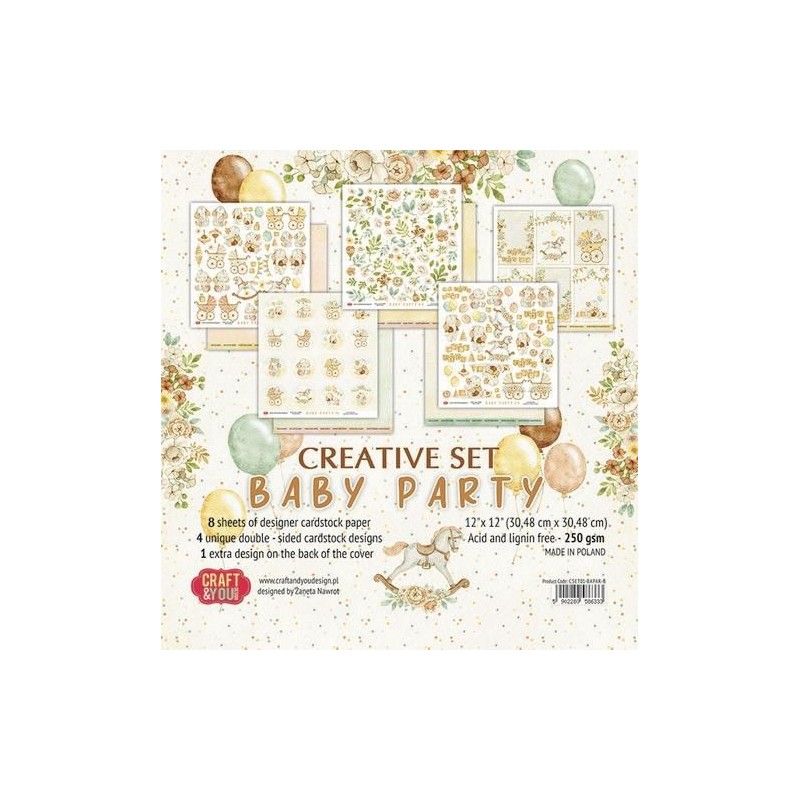 Craft&You Baby Party Creative Set (8) 12x12 12 vel