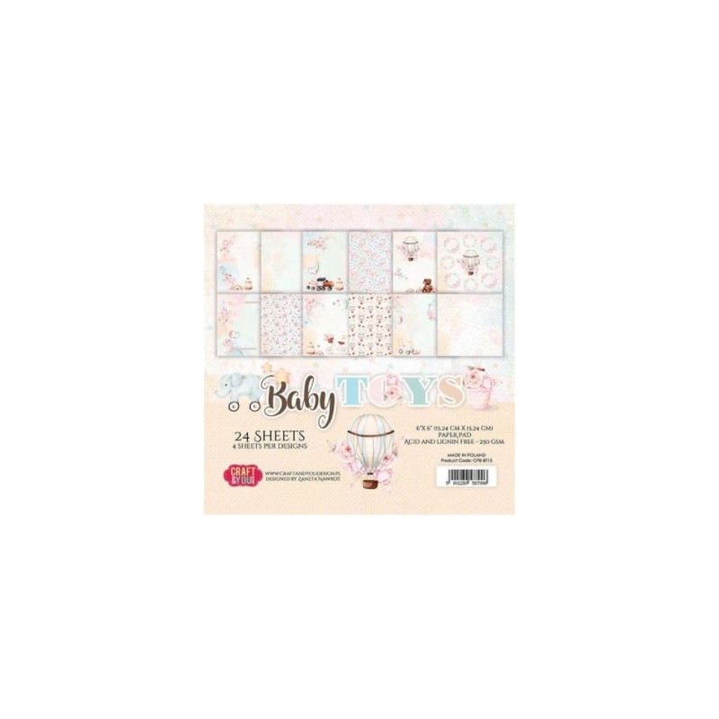 Craft&You Baby Toys Small Paper Pad 6x6 24 sheets