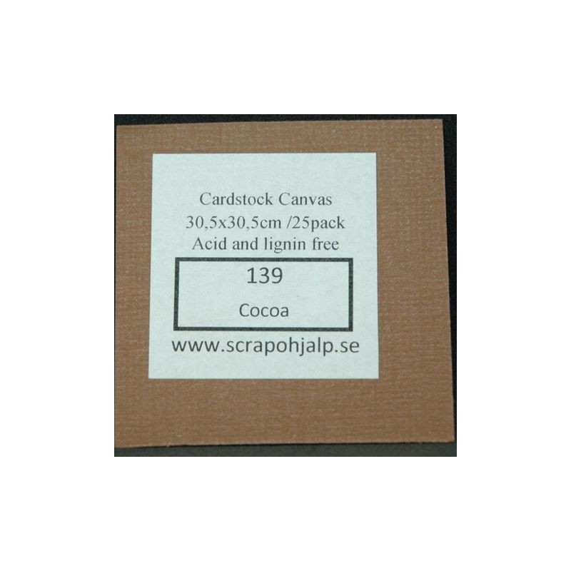 Scrap & Hjälp Cardstock Cocoa 12"x12"