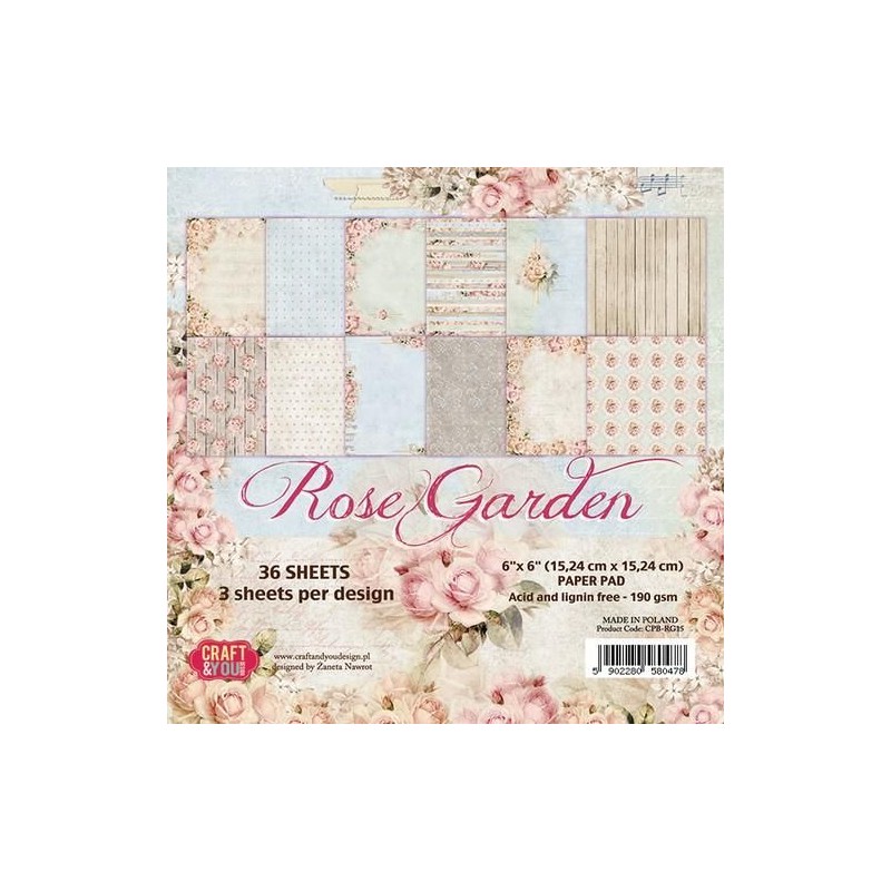 Craft&You Rose Garden Small Paper 6X6