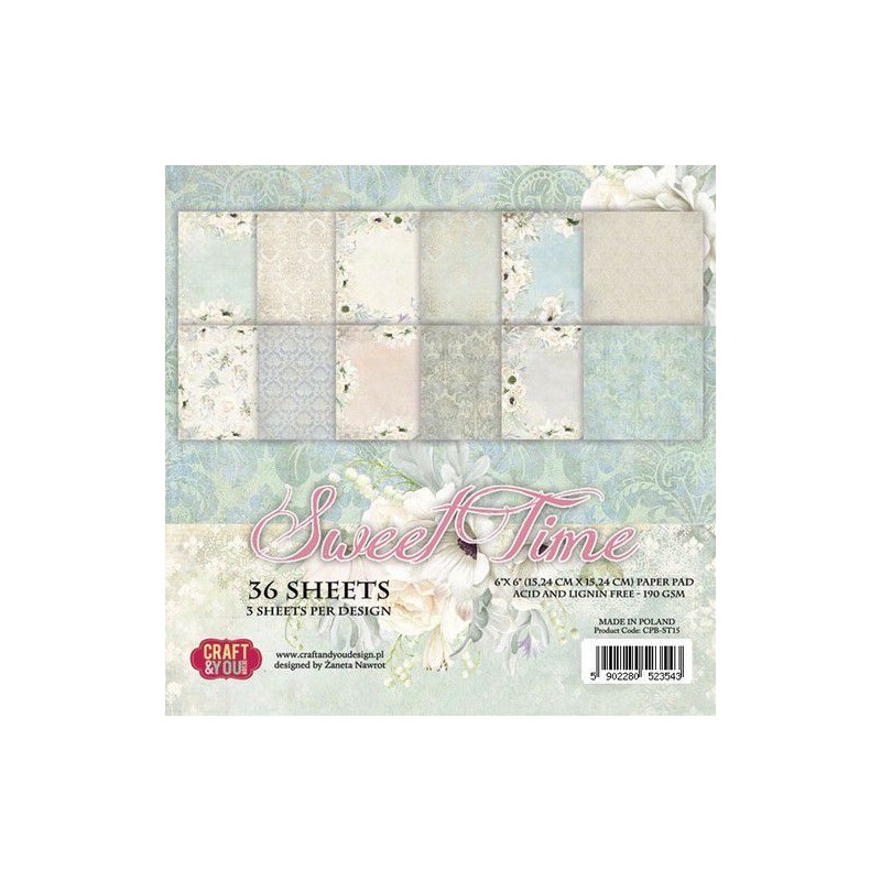 Craft&You Sweet Time Small Paper Pad 6x6 36 sht