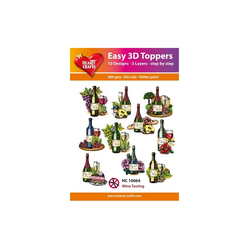 Easy 3D Toppers Utstansade motiv med Glitter/Guld 10 st.