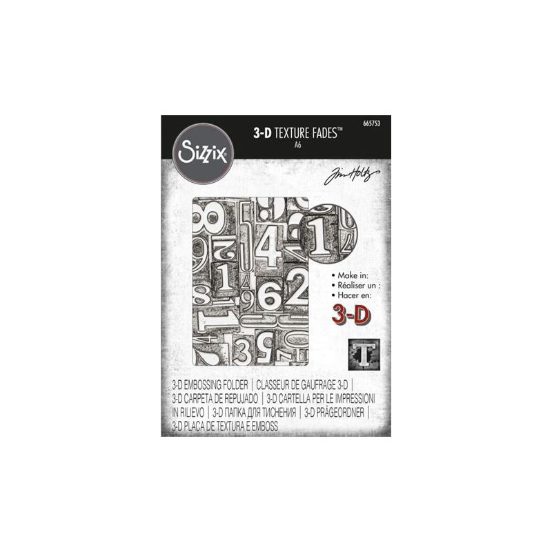 SIZZIX/TIM HOLTZ 3D EMBOSSINGFOLDER "Numbered" 665753