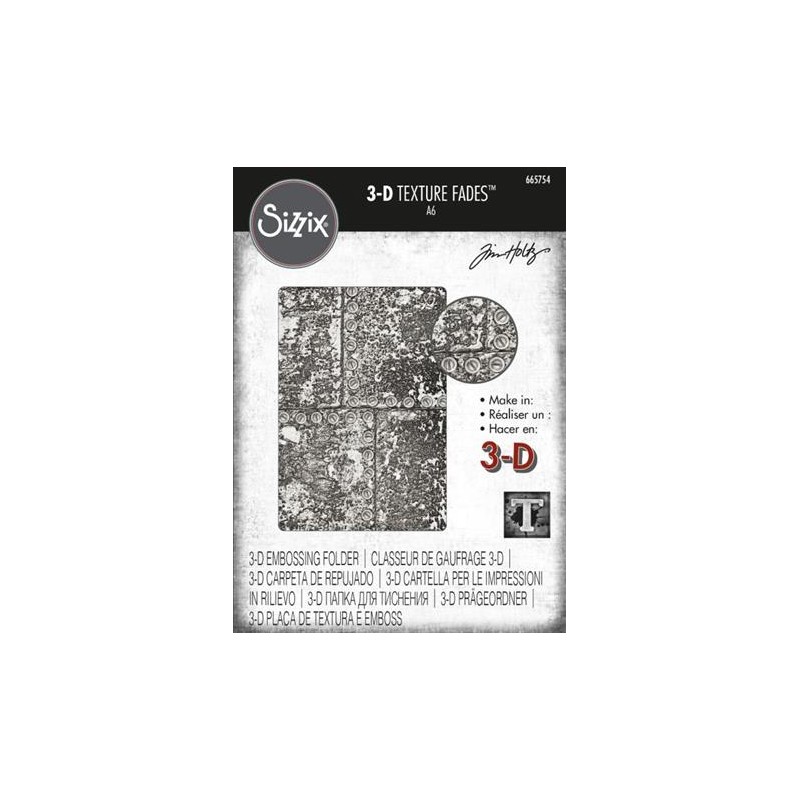 SIZZIX/TIM HOLTZ 3D EMBOSSINGFOLDER "Industrious" 665754