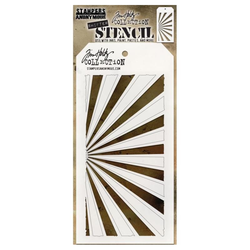 Tim Holtz Layered Stencil 4.125X8.5 - Shifter Rays