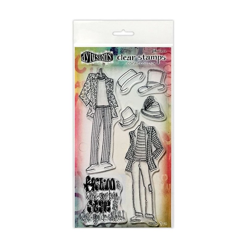 Ranger • Dylusions couture clear stamps Man about town duo