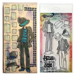 Ranger • Dylusions couture clear stamps Man about town duo