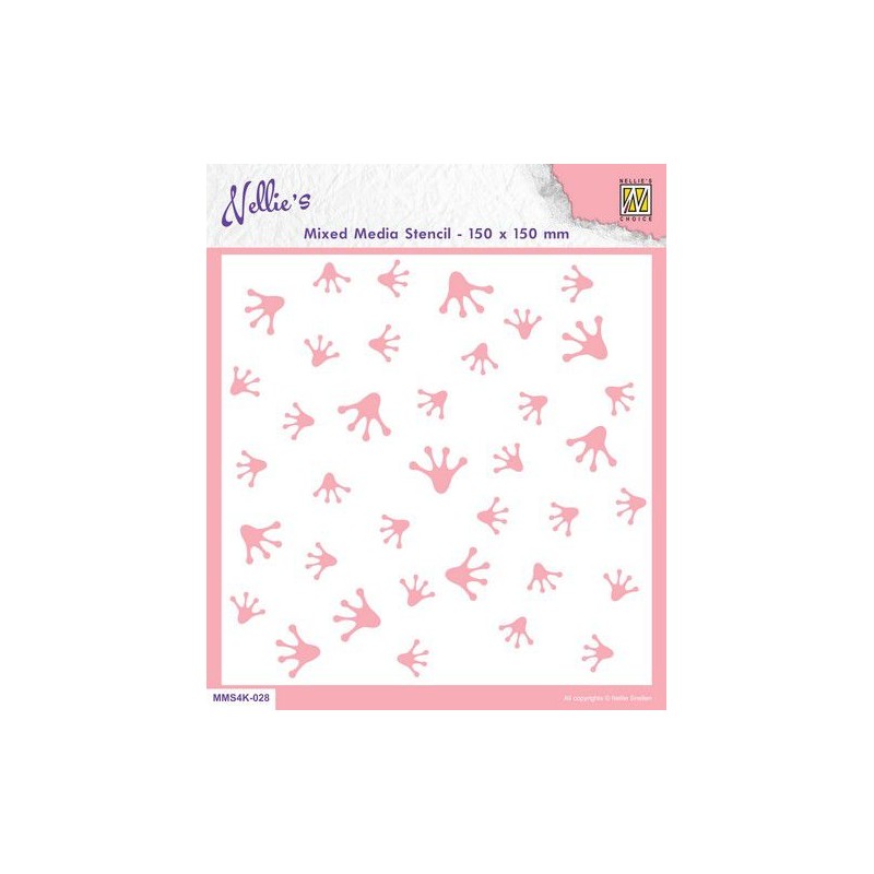 Nellie‘s Choice Mixed Media Stencil Square Frog  150x150mm