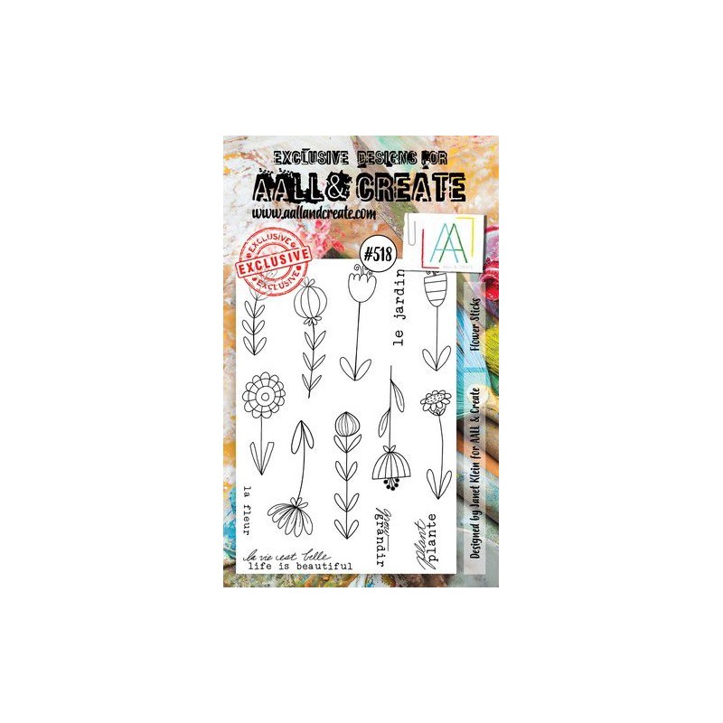 AALL & Create Stamp Flower Sticks AALL-TP-518 15x10cm Janet Klein