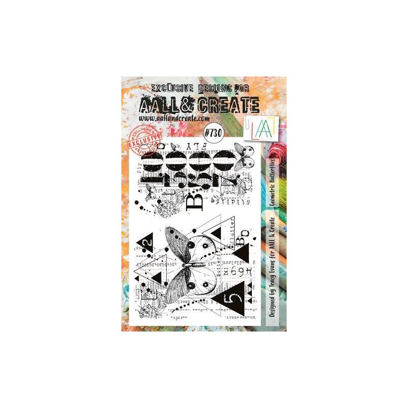 AALL & Create Stamp Geometric Butterflies AALL-TP-730 14,6x20cm Tracy Evans