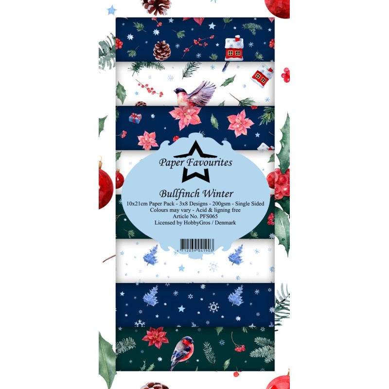 Paper Favourites Slim Card "Bullfinch Winter"