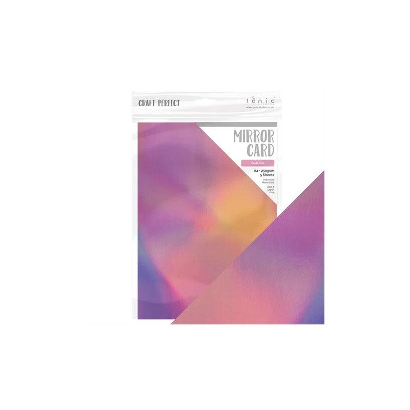 Tonic/Craft Perfect - Iridescent Mirror Card "Petal Pink" A4 x5