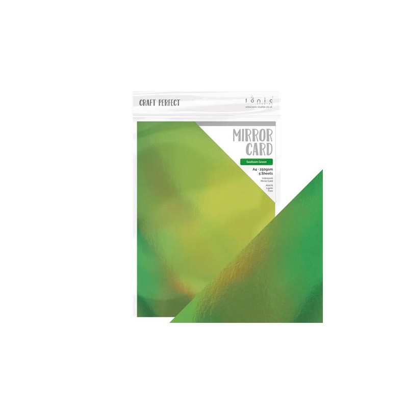 Tonic/Craft Perfect - Iridescent Mirror Card "Seafoam Green" A4 x5