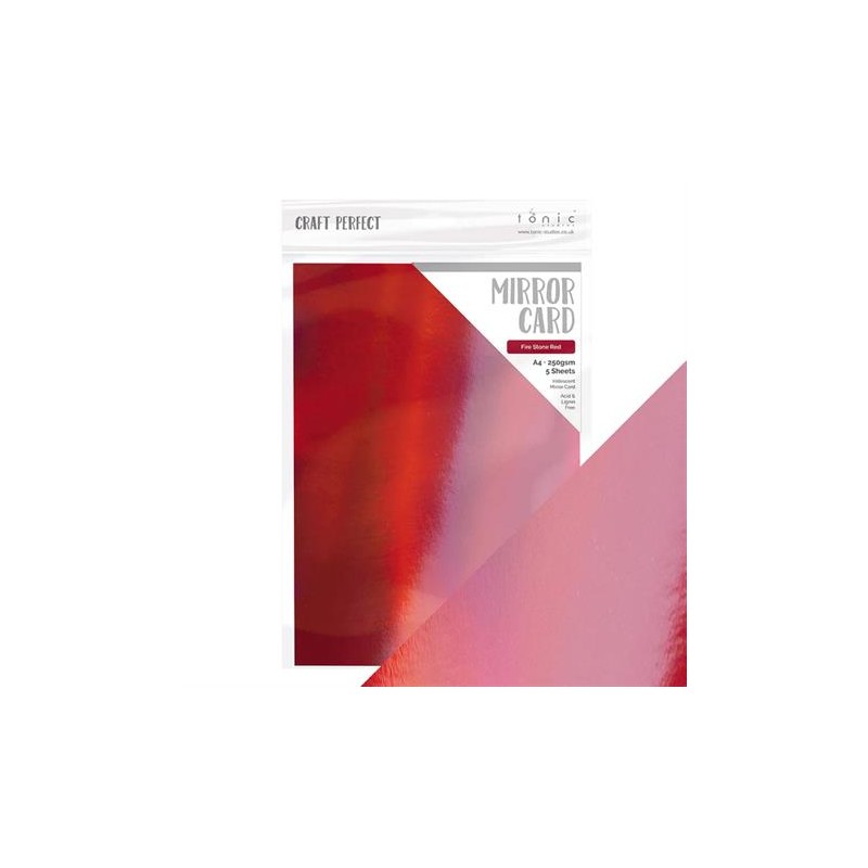 Tonic/Craft Perfect - Iridescent Mirror Card "Fire Stone Red" A4 x5