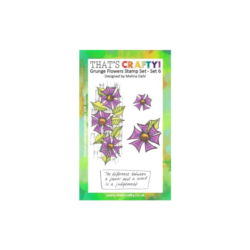That's Crafty! A6 Clearstamp "Grunge Flowers set 6" Malina Dahl