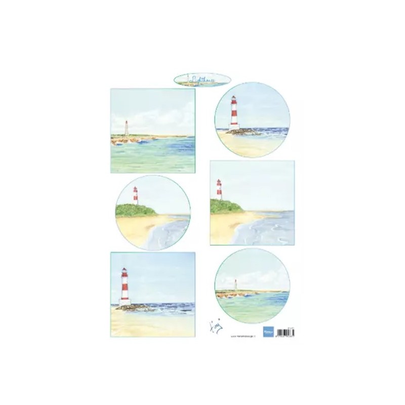 Marianne Design Klippark A4  Sheet - Tiny's Lighthouses  IT611