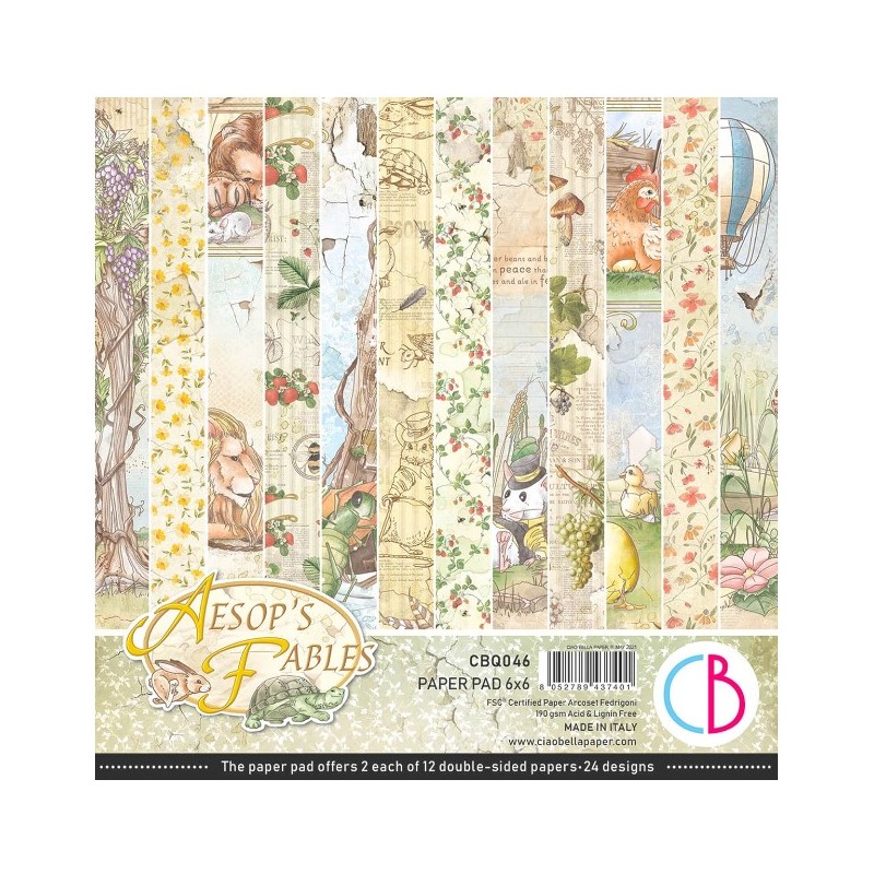 Ciao Bella "Aesop`s Fables" PAPER PAD 6"x6"