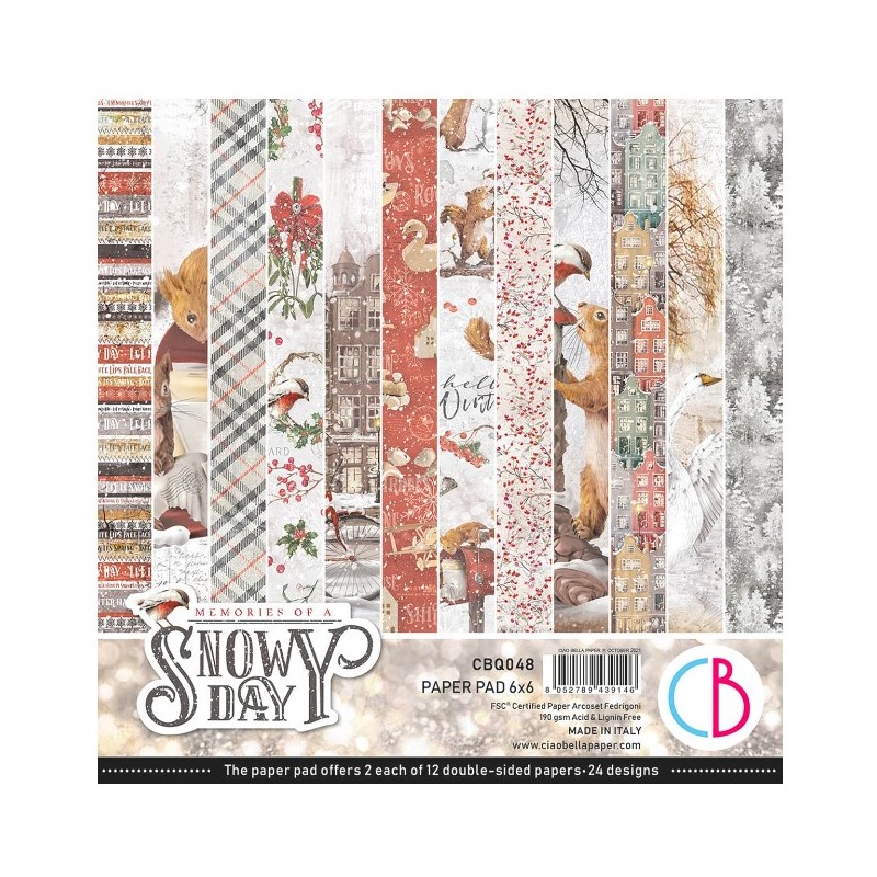 Ciao Bella "MEMORIES OF A SNOWY DAY" PAPER PAD 6"x6"