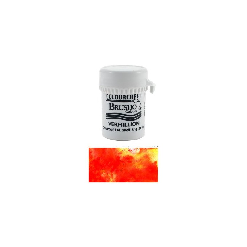Colourcraft Brusho Styckvis / Burk 15 g. Vermilion