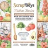 Scrapboys POP UP ej utstansade, double sided elements - Kitchen Stories  190gr 15,2x15,2cm