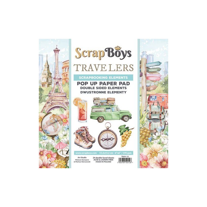 copy of Scrapboys POP UP Paper Pad double sided elements - Sweet Childhood  190gr 15,2x15,2cm