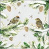 CraftEmotions napkins 5pcs - Sparrows In Snow 33x33cm Ambiente