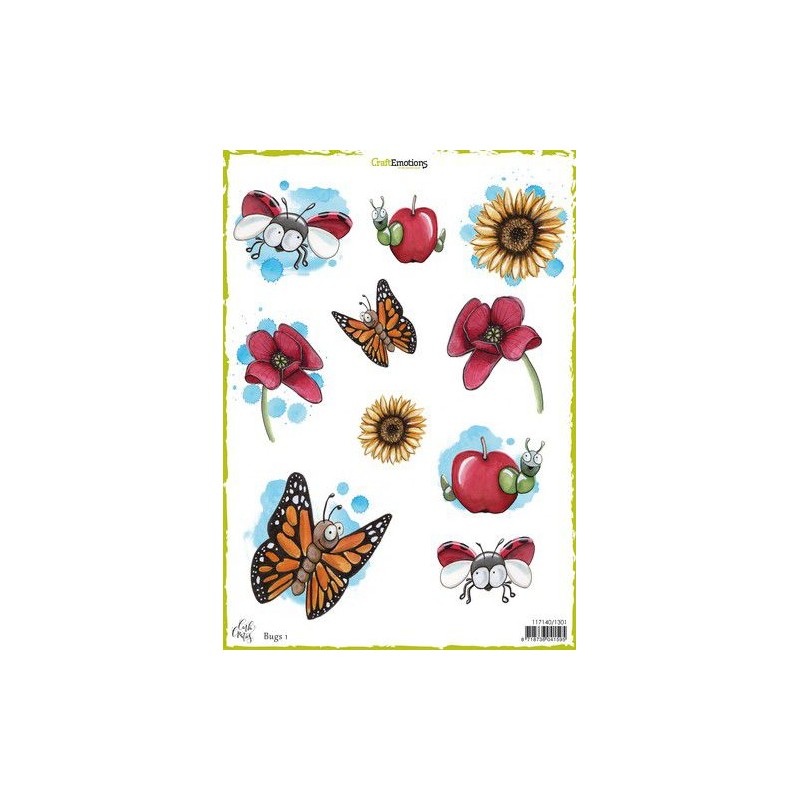 CraftEmotions KlippArk sheets Bugs 1 A4 170 grm Carla Creaties