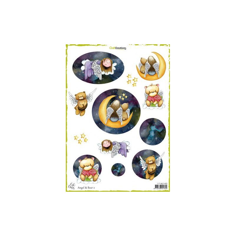 CraftEmotions KlippArk sheets Angel & Bear 2 A4 170 grm Carla Creaties