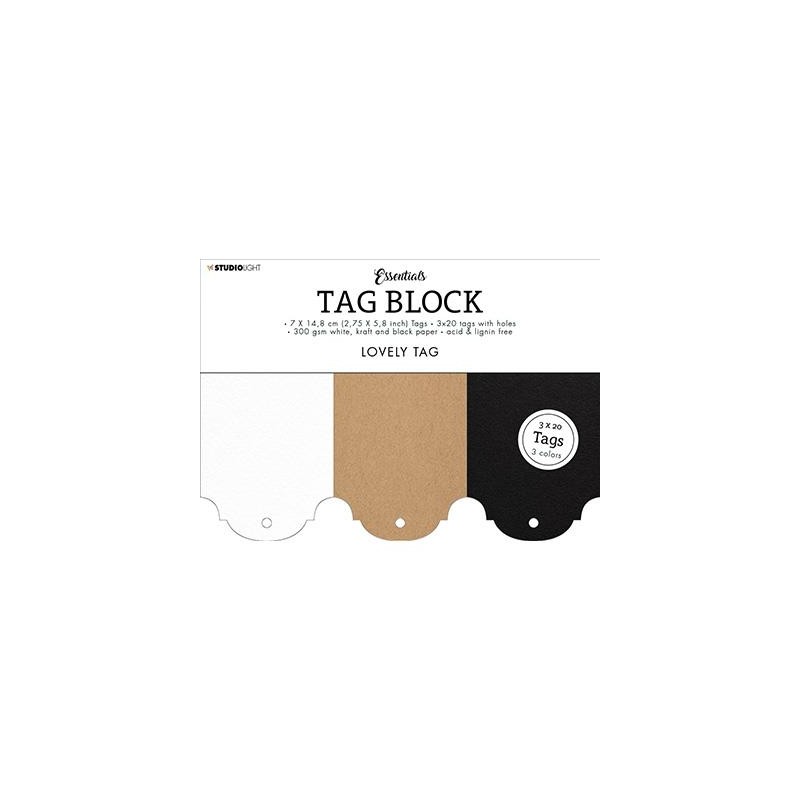 Studio Light Tags Block Essentials Gobal nr.05  7x14,8cm