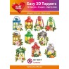 Easy 3D Toppers Utstansade motiv med Glitter/Guld 10 st. HC10317